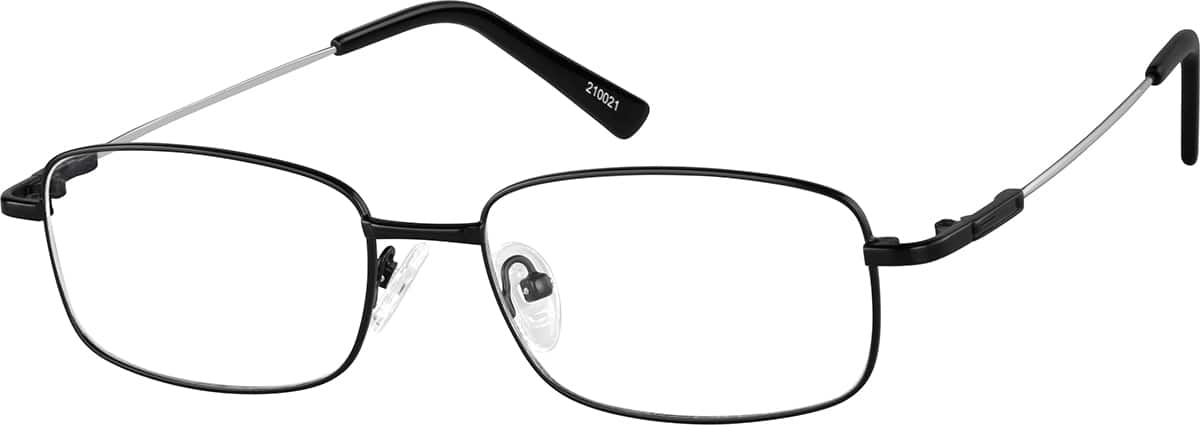 Angle view of Rectangle Glasses 210021 in Black