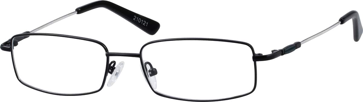 Angle view of Rectangle Glasses 210121 in Black