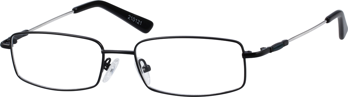 Zenni Men's Classic Rectangle Prescription Glasses Black Flex Titanium Full Rim Frame