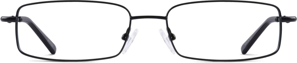 Front view of Rectangle Glasses 210121 in Black