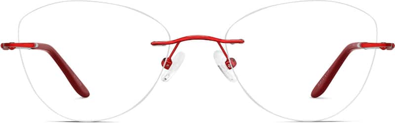 Red Rimless Glasses