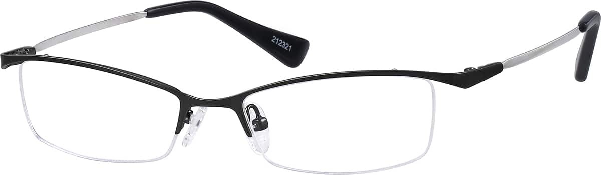 Angle view of Rectangle Glasses 212321 in Black