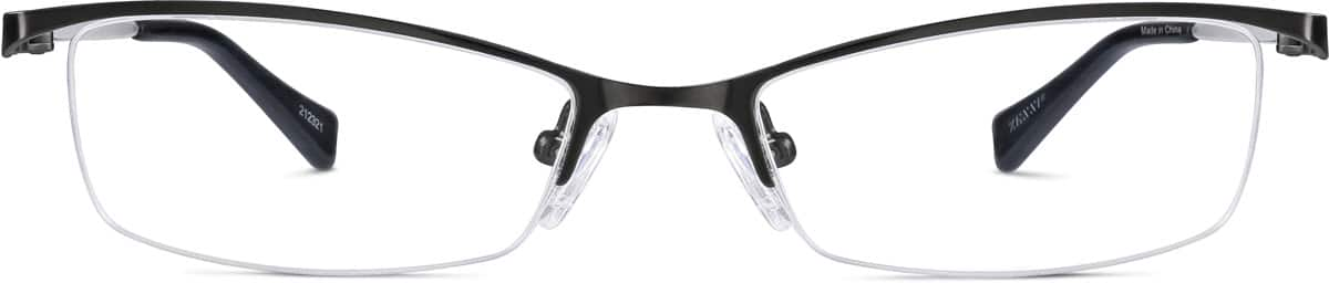 Front view of Rectangle Glasses 212321 in Black