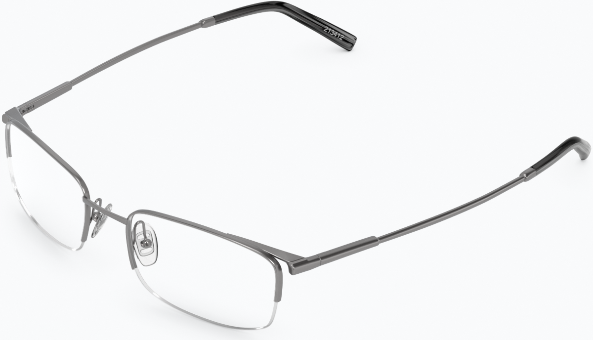 Angle view of Rectangle Glasses 213412 in Gray thumbnail
