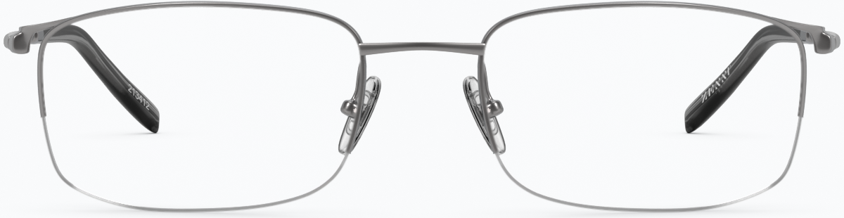 Front view of Rectangle Glasses 213412 in Gray thumbnail