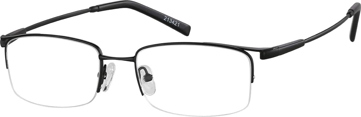 Angle view of Rectangle Glasses 213421 in Black