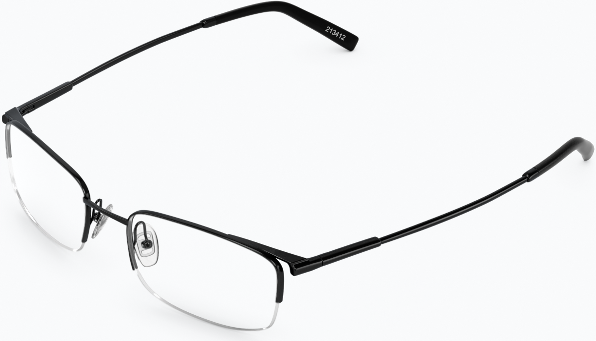 Angle view of Rectangle Glasses 213421 in Black thumbnail