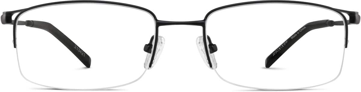 Front view of Rectangle Glasses 213421 in Black