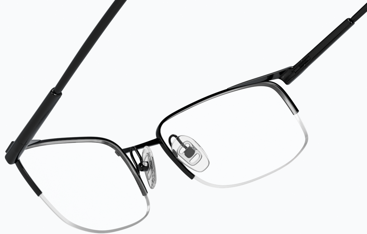 See-through view of Rectangle Glasses 213421 in Black thumbnail