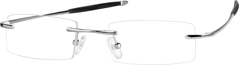 Angle view of Rimless Glasses 216411 in Silver