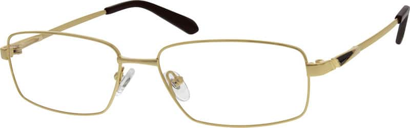 Angle view of Rectangle Glasses 217414 in Gold