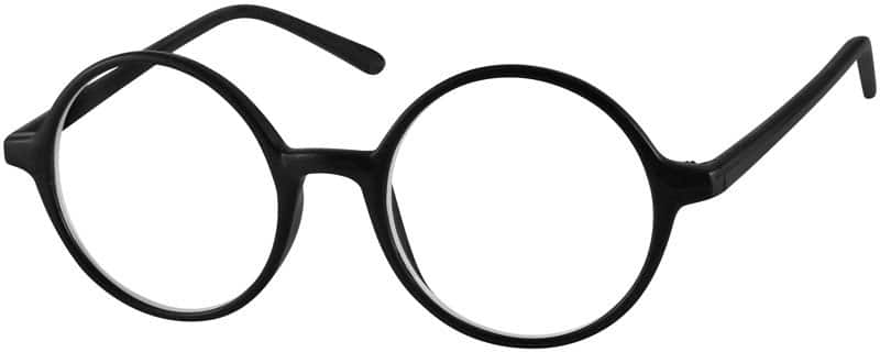 Angle view of Round Glasses 220021 in Black