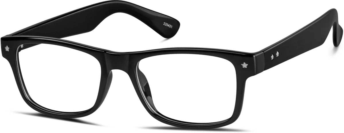 Angle view of Square Glasses 220421 in Black