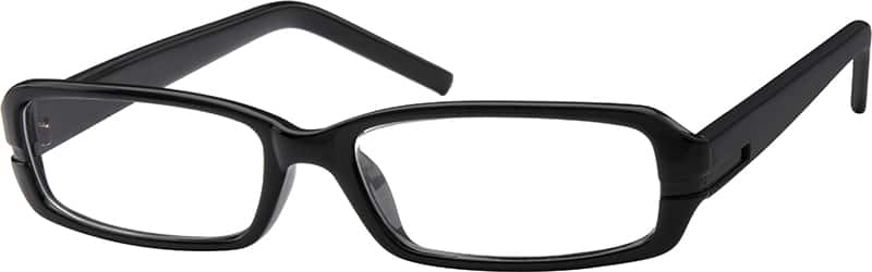 Angle view of Rectangle Glasses 220821 in Black