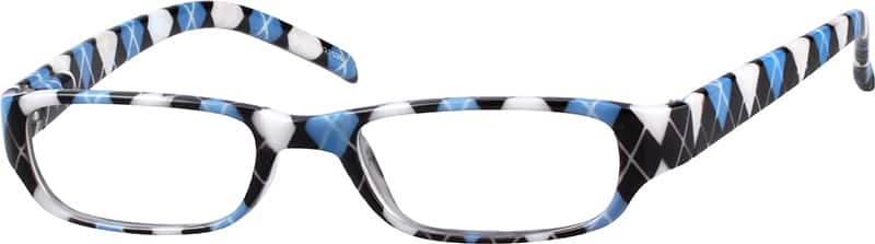 Angle view of Rectangle Glasses 221526 in Blue