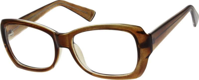 Angle view of Rectangle Glasses 223015 in Brown