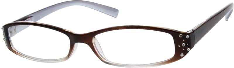 Angle view of Rectangle Glasses 223315 in Brown