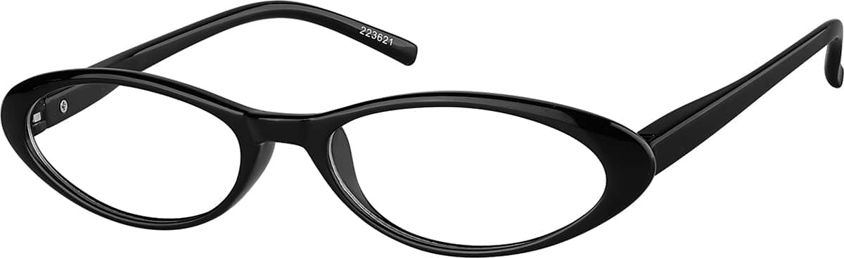 Angle view of Oval Glasses 223621 in Black