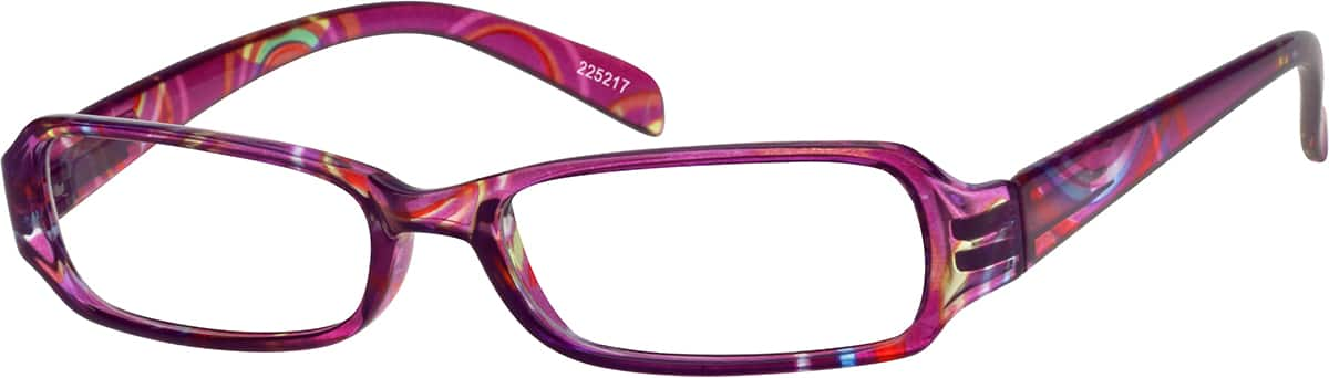 Angle view of Rectangle Glasses 225217 in Purple