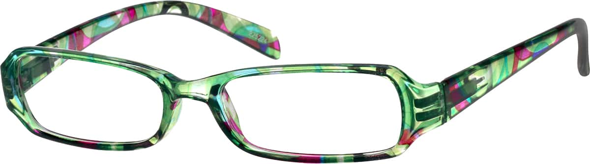 Angle view of Rectangle Glasses 225224 in Green