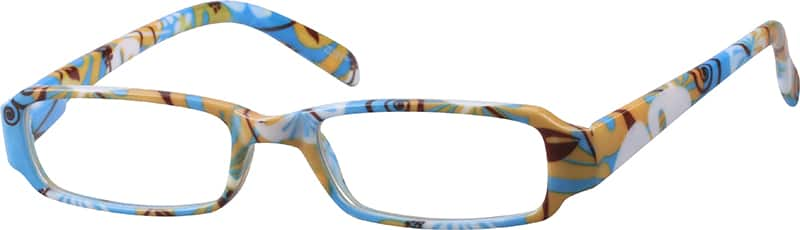 Angle view of Rectangle Glasses 225516 in Blue