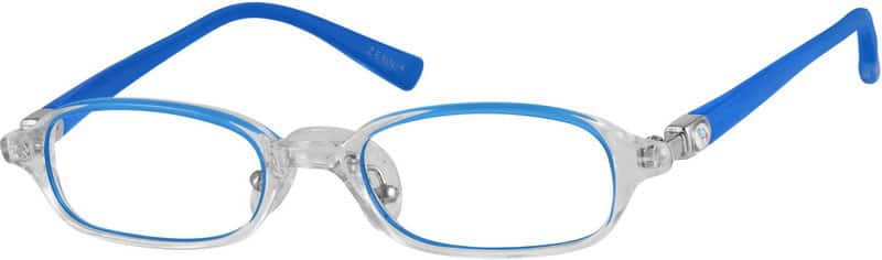 Angle view of Kids’ Oval Glasses 226116 in Blue