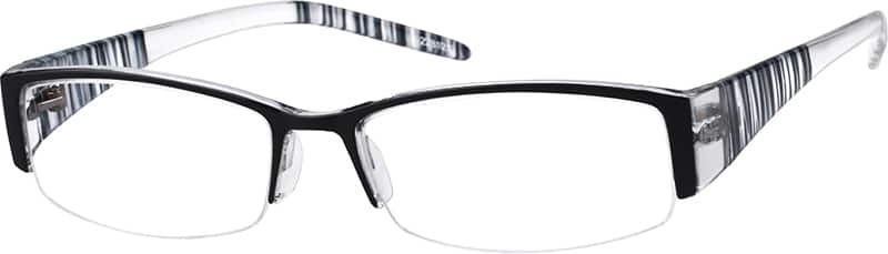 Angle view of Rectangle Glasses 228121 in Black