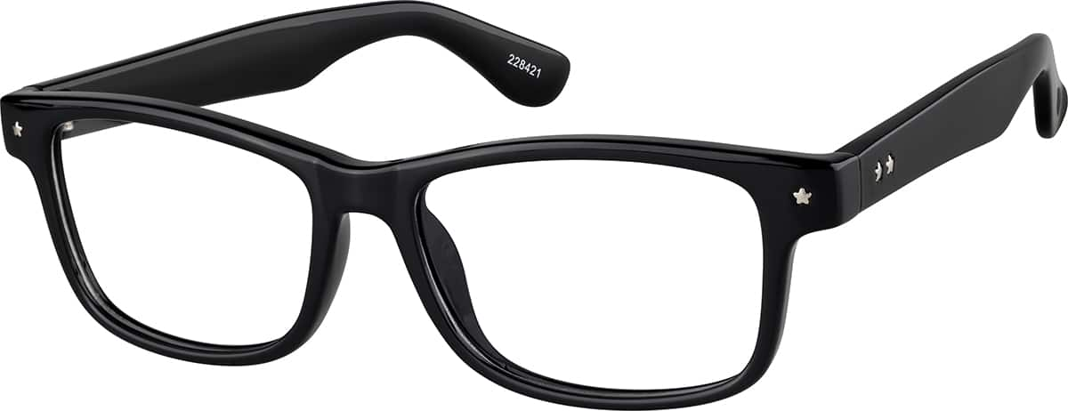 Angle view of Square Glasses 228421 in Black