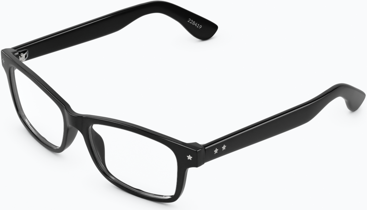 Angle view of Rectangle Glasses 228421 in Black thumbnail