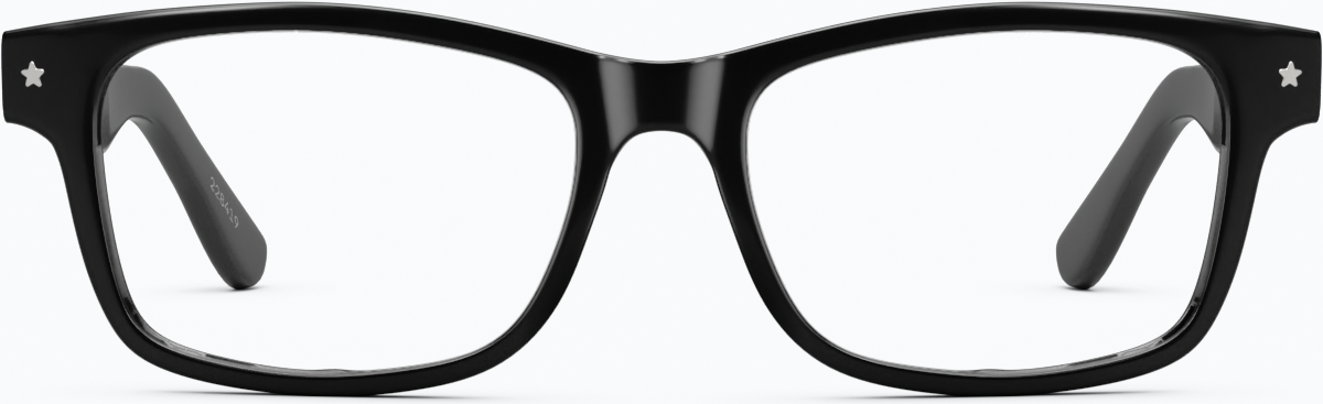 Front view of Rectangle Glasses 228421 in Black thumbnail
