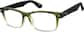 Angle view of Rectangle Glasses 228434 in Olive thumbnail