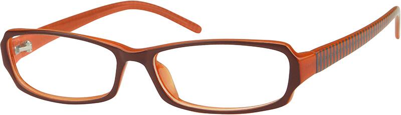 Angle view of Rectangle Glasses 228815 in Brown