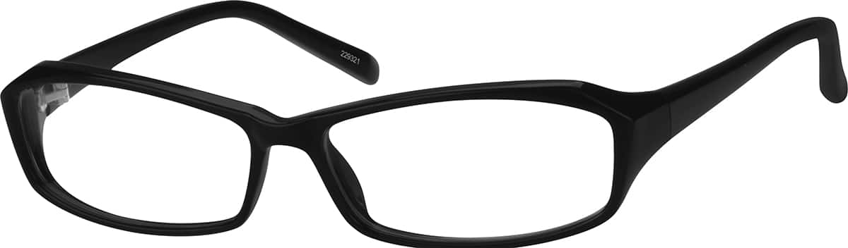 Angle view of Rectangle Glasses 229321 in Black