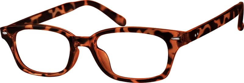 Angle view of Square Glasses 230825 in Orange