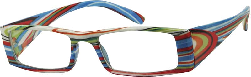 Angle view of Rectangle Glasses 231018 in Pattern