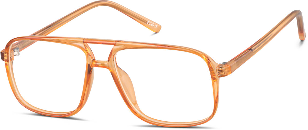 Zenni Mens Aviator Prescription Glasses Orange Plastic Full Rim Frame
