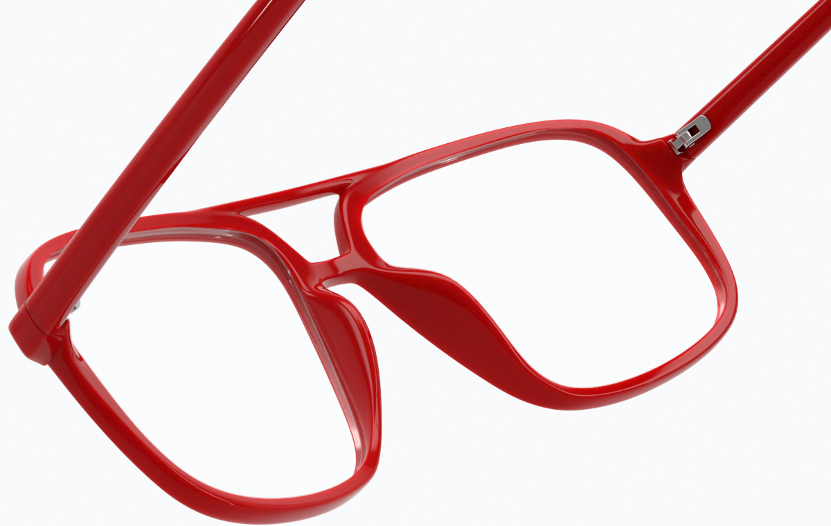See-through view of Aviator Glasses 232918 in Red thumbnail