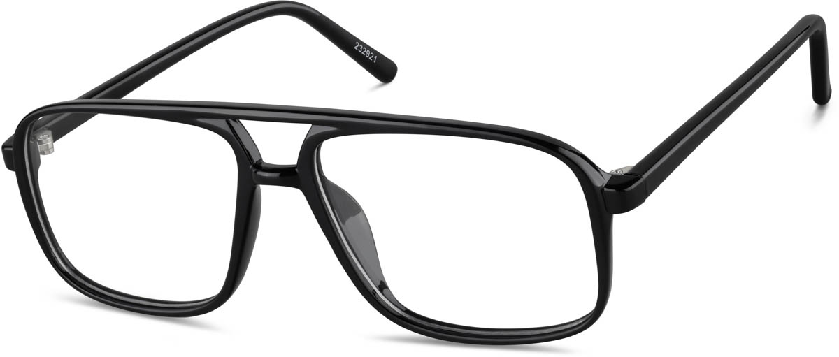 Zenni Men's Aviator Prescription Glasses Black Plastic Full Rim Frame