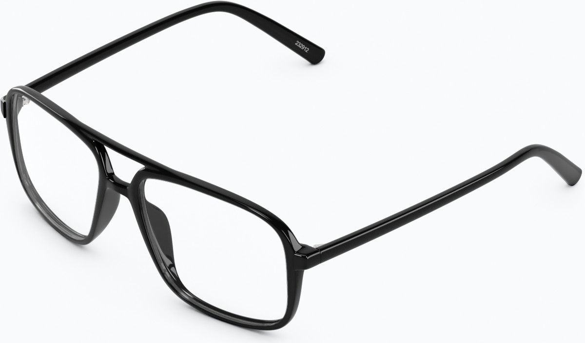 Angle view of Aviator Glasses 232921 in Black thumbnail