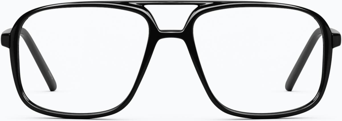 Front view of Aviator Glasses 232921 in Black thumbnail