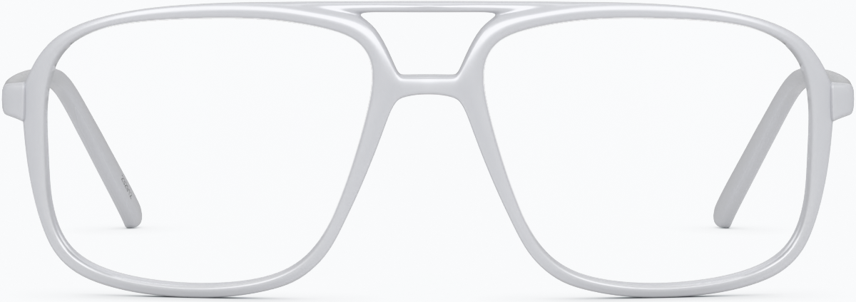 Front view of Aviator Glasses 232930 in White thumbnail