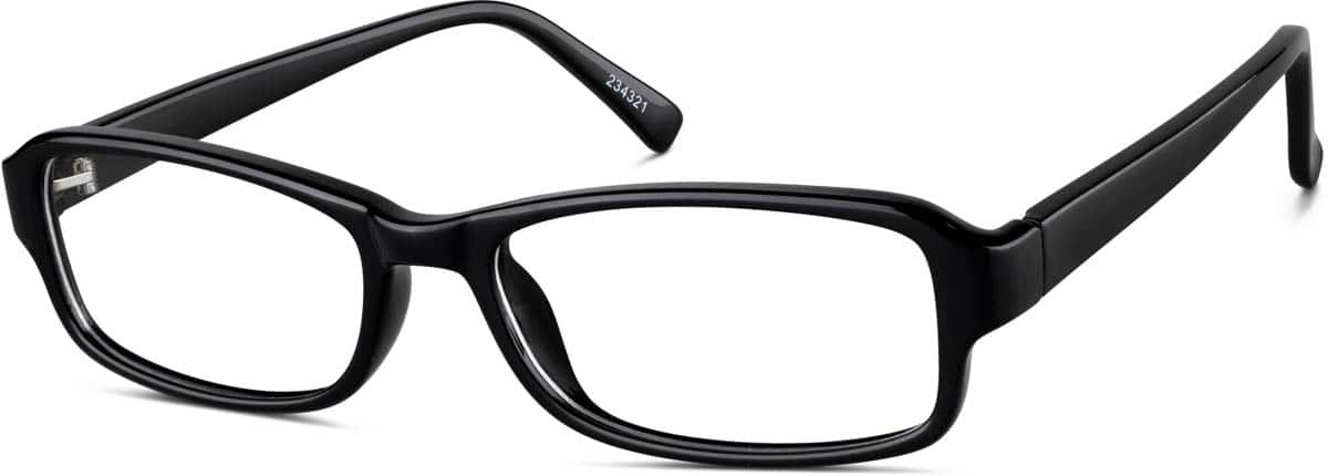 Angle view of Rectangle Glasses 234321 in Black