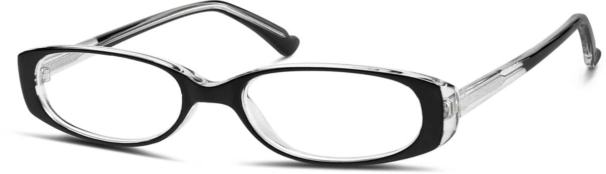 Angle view of Oval Glasses 234421 in Black