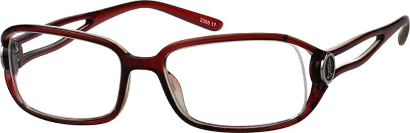 Angle view of Rectangle Glasses 235517 in Brown