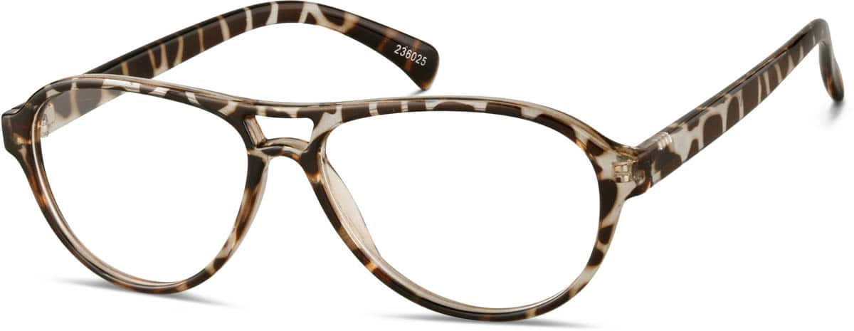 Angle view of Aviator Glasses 236025 in Tortoiseshell