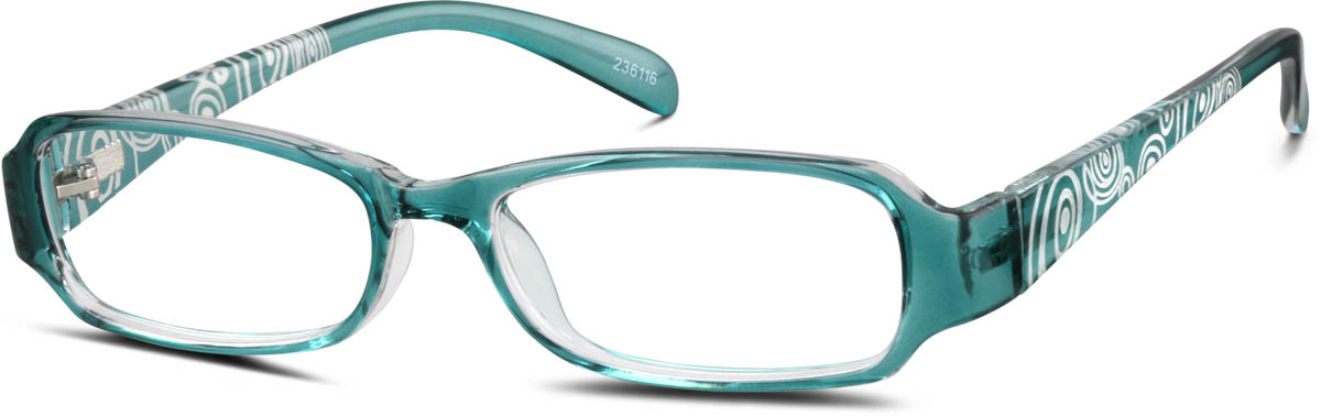 Zenni Women's Rectangle Prescription Glasses Blue Plastic Full Rim Frame
