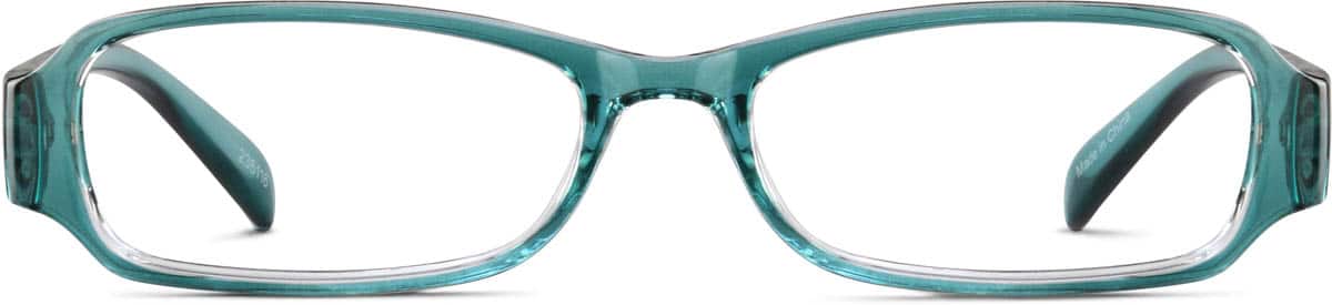 Front view of Rectangle Glasses 236116 in Blue