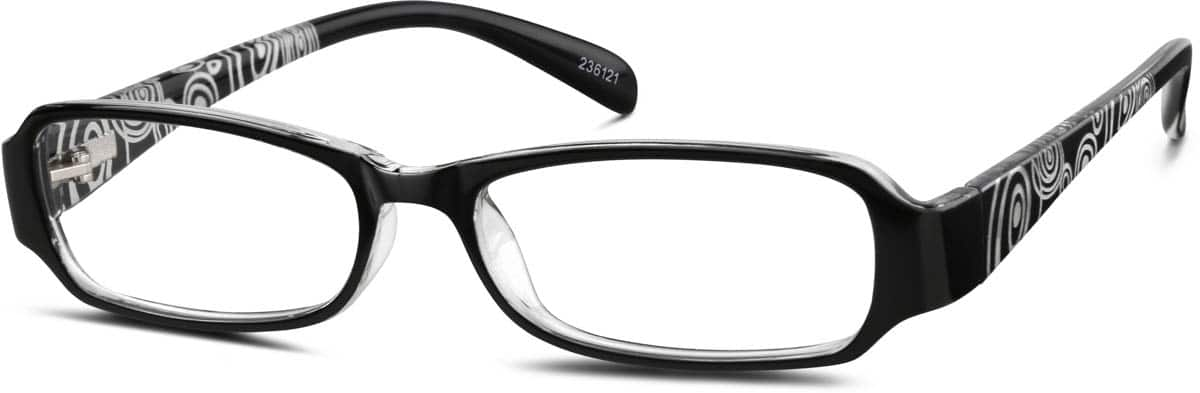 Angle view of Rectangle Glasses 236121 in Black