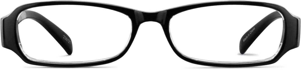 Front view of Rectangle Glasses 236121 in Black