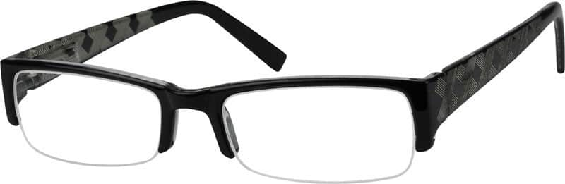 Angle view of Rectangle Glasses 236221 in Black